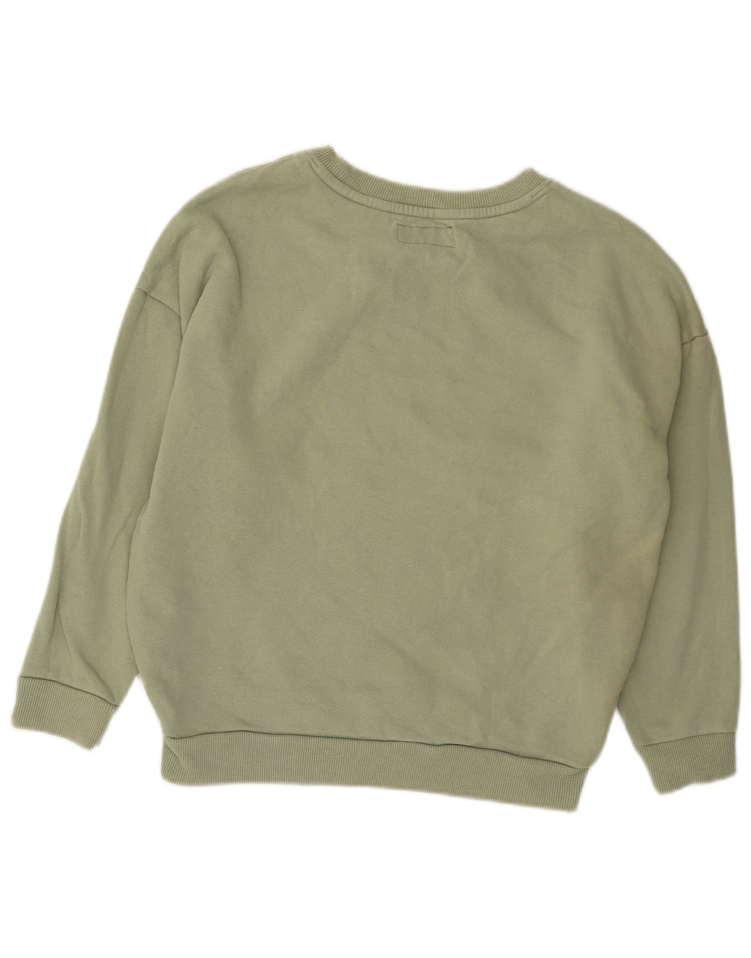 Felpa oversize con grafica da donna Superdry, maglione UK 8 Small, cotone verde