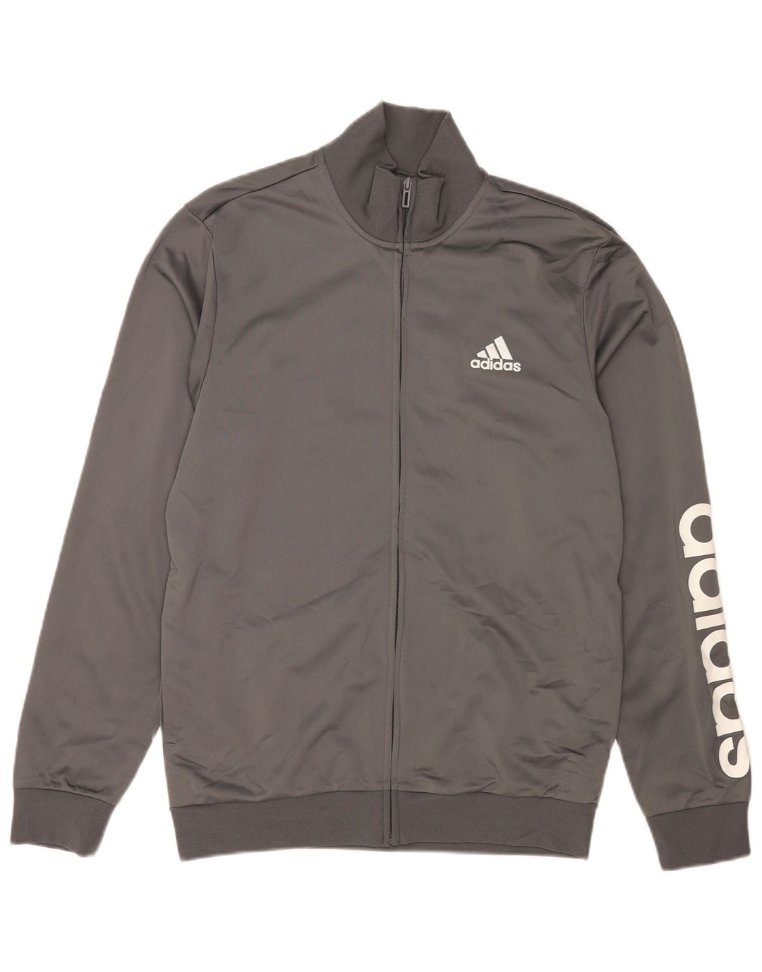 Giacca da ginnastica grafica da uomo Adidas UK 40/42 Poliestere grigio medio