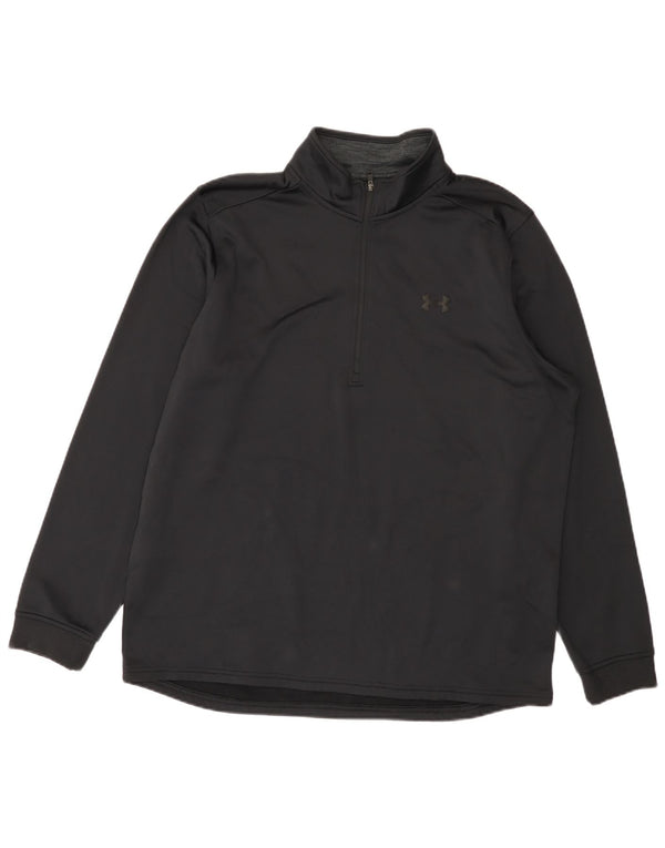 Under Armour Maglia da uomo con zip e vestibilità regolare, manica lunga, XL, nera, sportiva