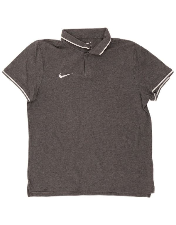 Polo Nike da uomo grande in cotone grigio