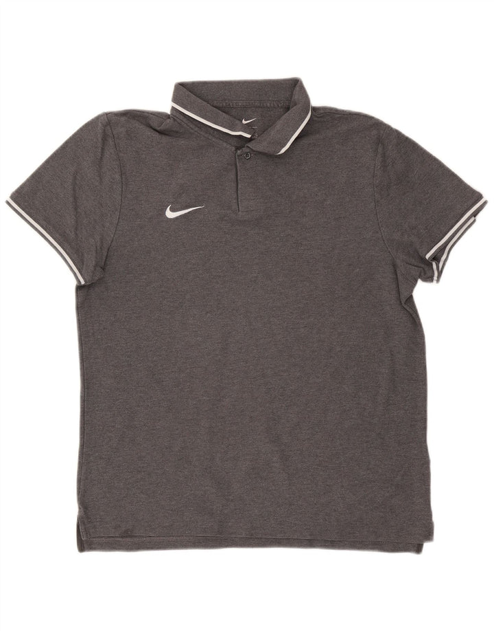 Polo Nike da uomo grande in cotone grigio