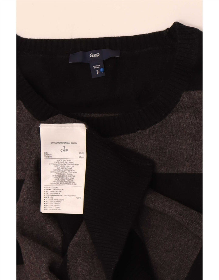 Maglione maglione girocollo da uomo Gap piccolo in cotone a righe grigie