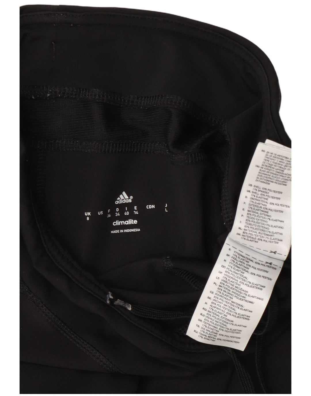 Leggings Adidas Climalite Capri da donna UK 8 Small Poliestere nero