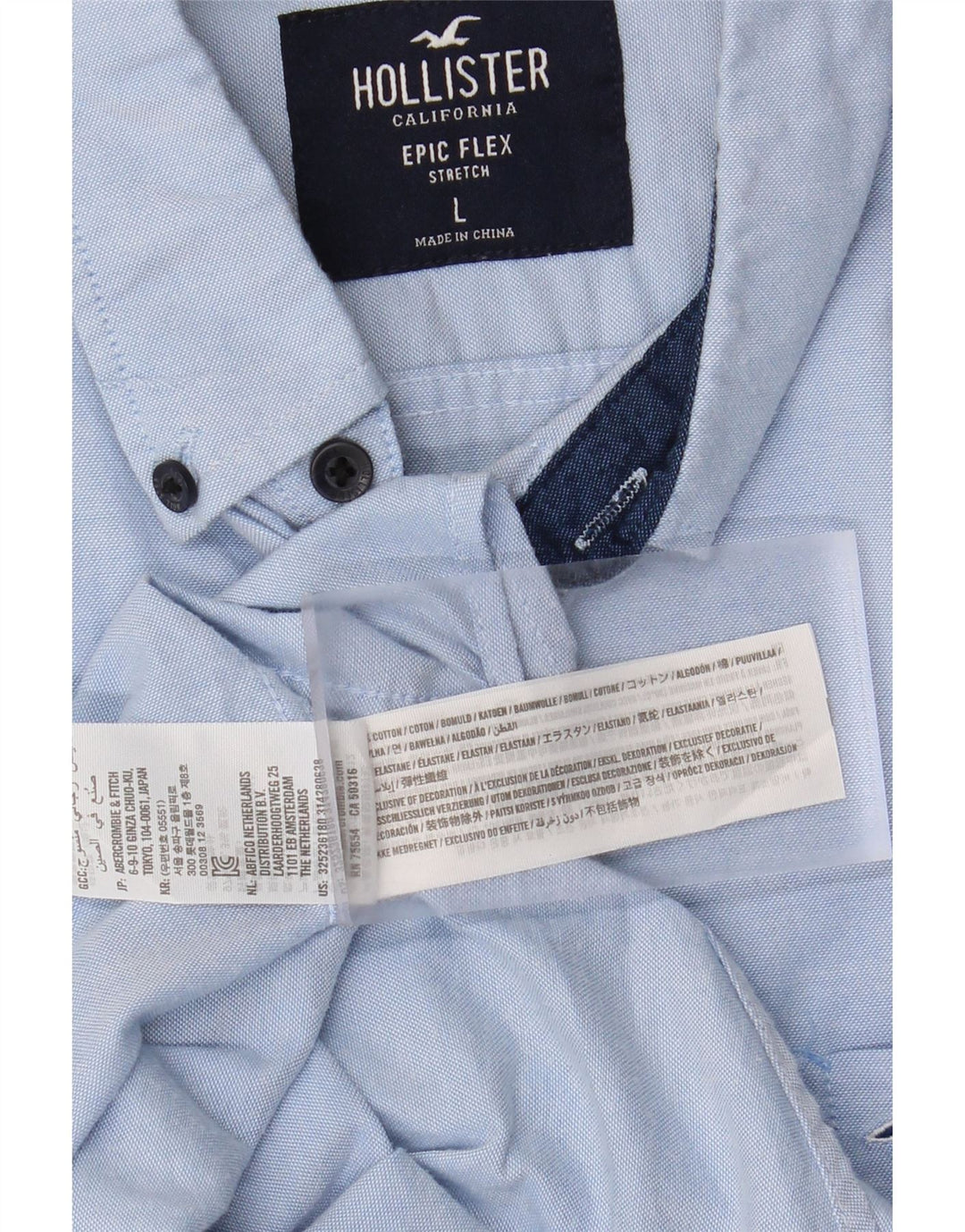 HOLLISTER Mens Shirt Large Blue Cotton