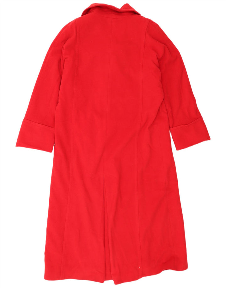 Cappotto doppiopetto oversize da donna Michel Ambers UK 16 Large Red Wool