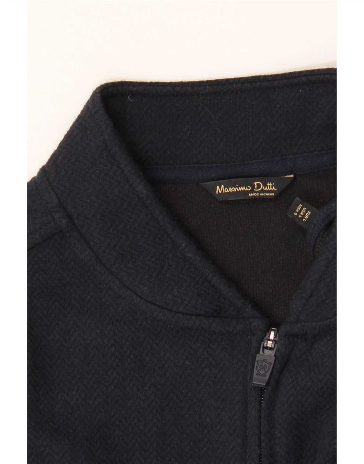 Giacca da ginnastica da uomo Massimo Dutti grande a spina di pesce blu navy