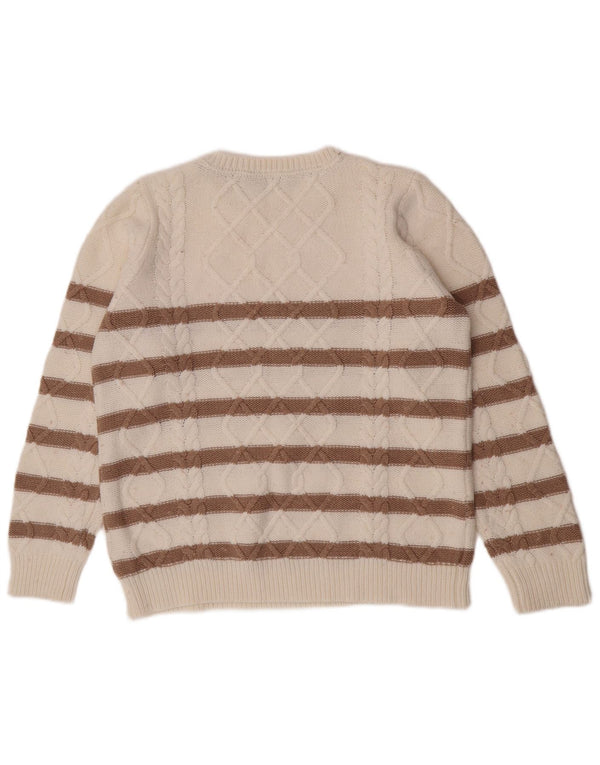 Crew Clothing Maglione girocollo da donna UK 12 a righe bianche medie