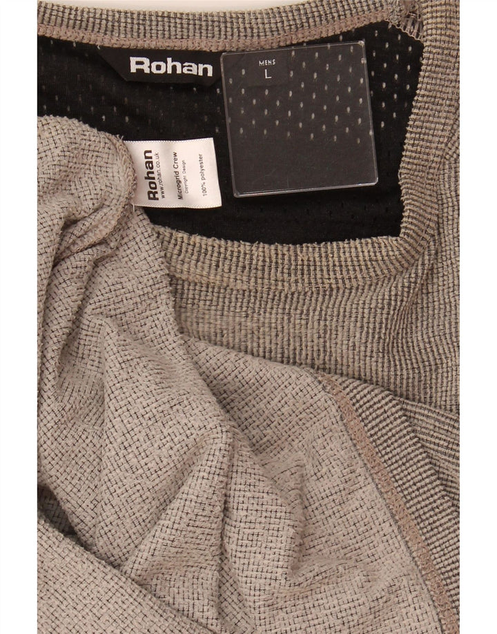 ROHAN Maglia da uomo a maniche lunghe grande in poliestere grigio