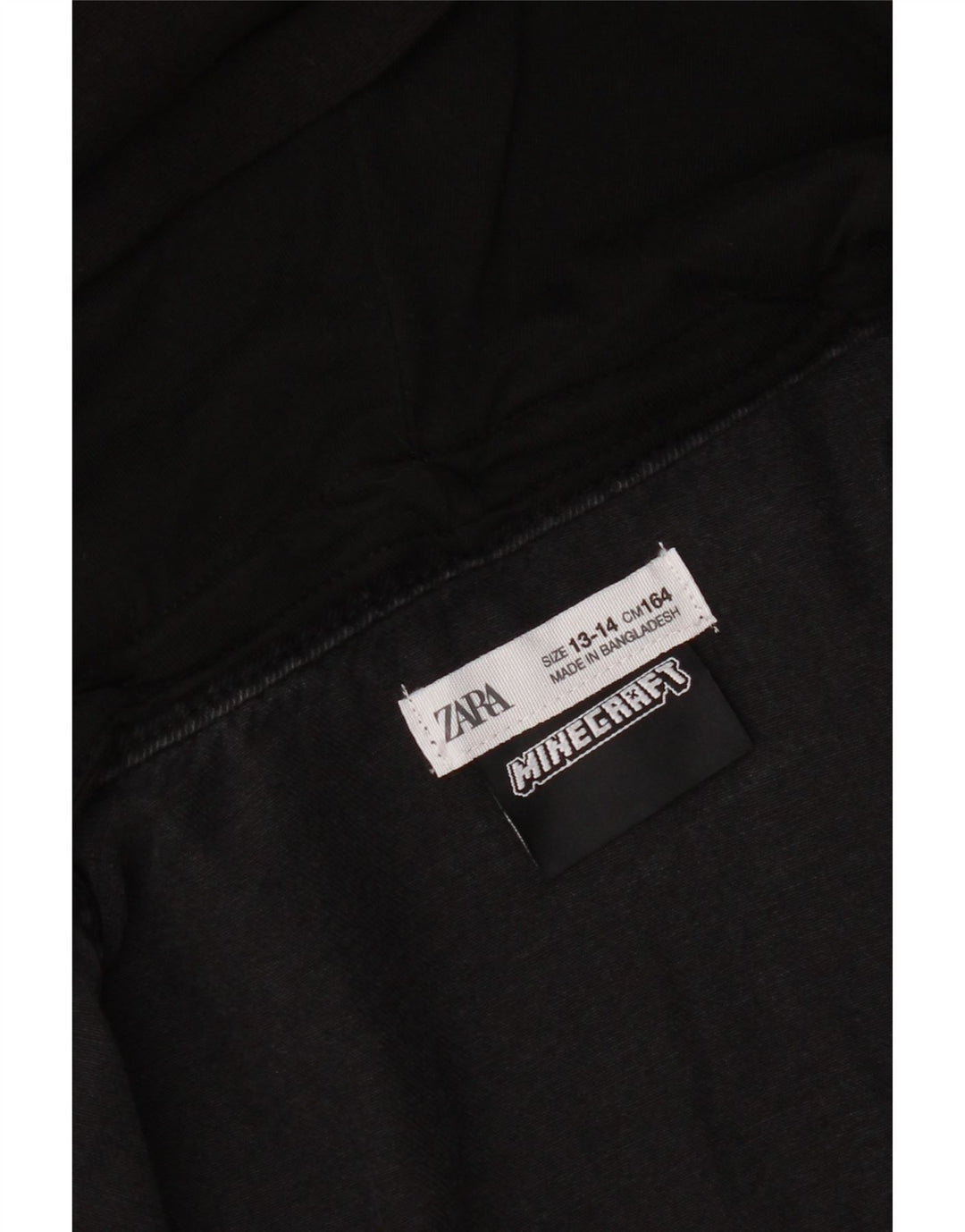 Giacca di jeans con cappuccio grafica Zara per ragazzi 13-14 anni Nera