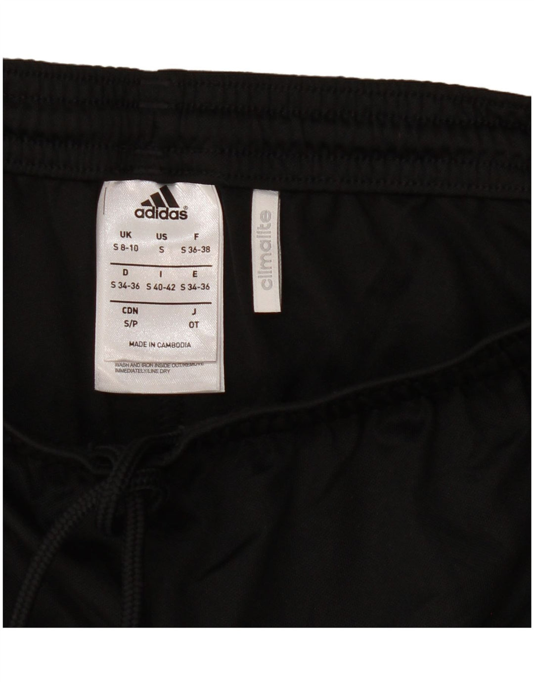 Pantaloncini sportivi Adidas Climalite da donna UK 8/10 Small Poliestere nero