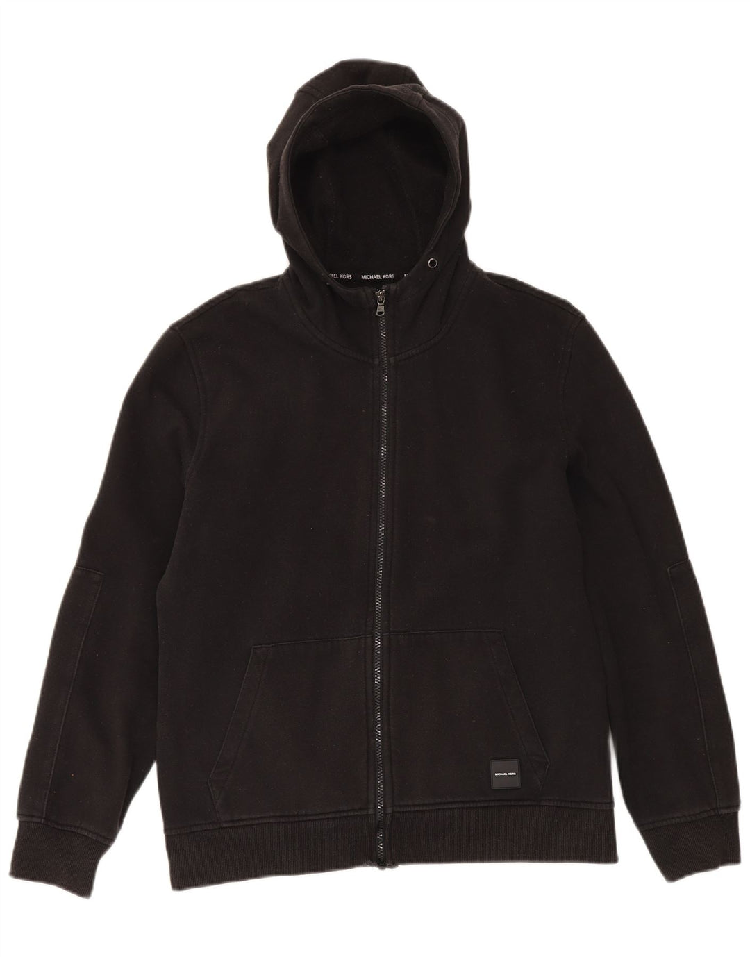 Maglione con cappuccio e zip grafica da uomo Michael Kors in cotone nero medio