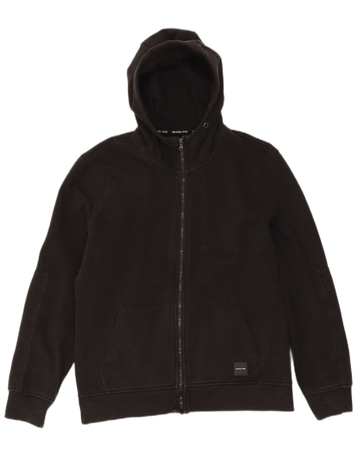 Maglione con cappuccio e zip grafica da uomo Michael Kors in cotone nero medio