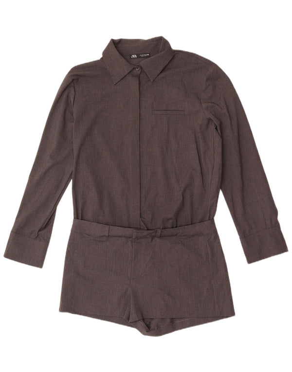 Tuta corta da donna Zara UK 16 grande poliestere grigio