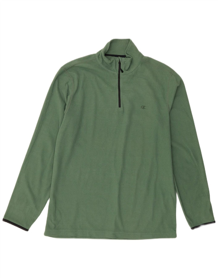 Maglione in pile da uomo con zip e collo Champion 2XL verde poliestere