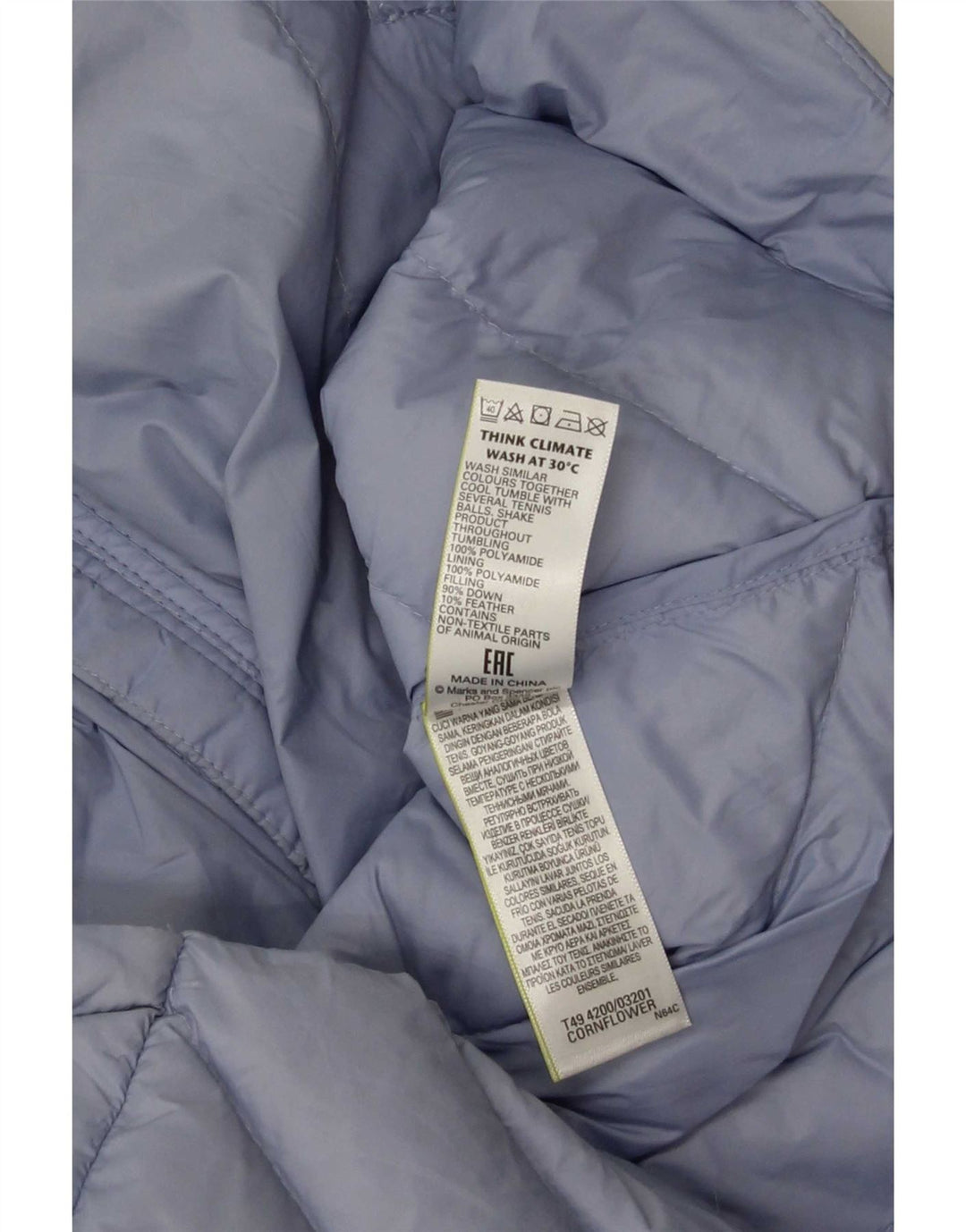 Giacca imbottita da donna Marks & Spencer UK 12 blu medio in poliammide