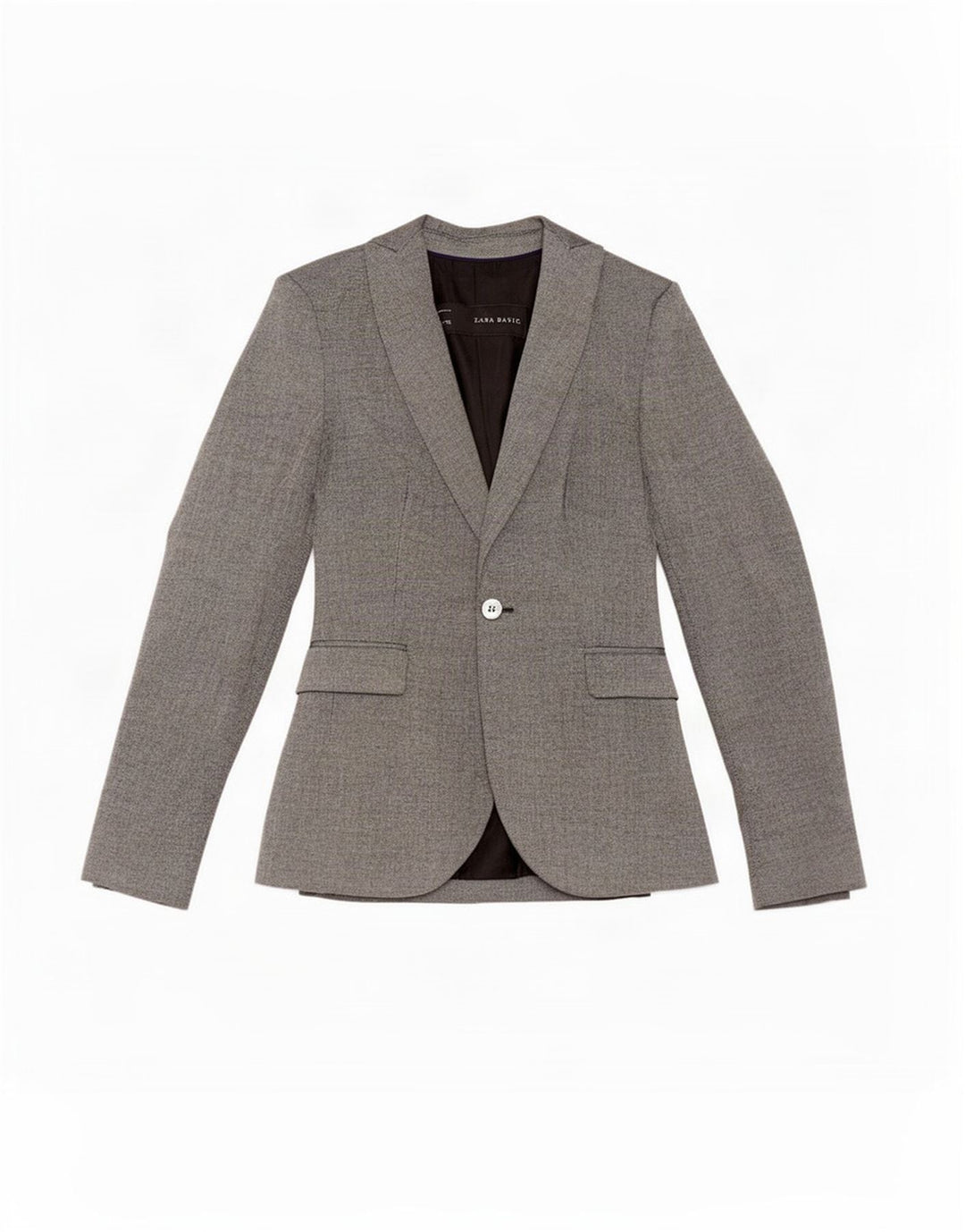 Giacca blazer a 1 bottone da donna Zara UK 6 XS poliestere grigio