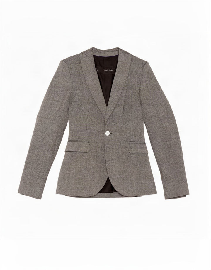 Giacca blazer a 1 bottone da donna Zara UK 6 XS poliestere grigio