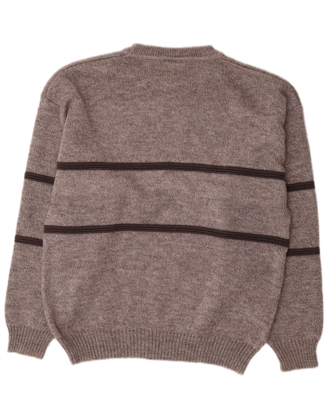 Maglione girocollo da uomo nuovo Fast EU 48/50 Acrilico a righe grigio medio