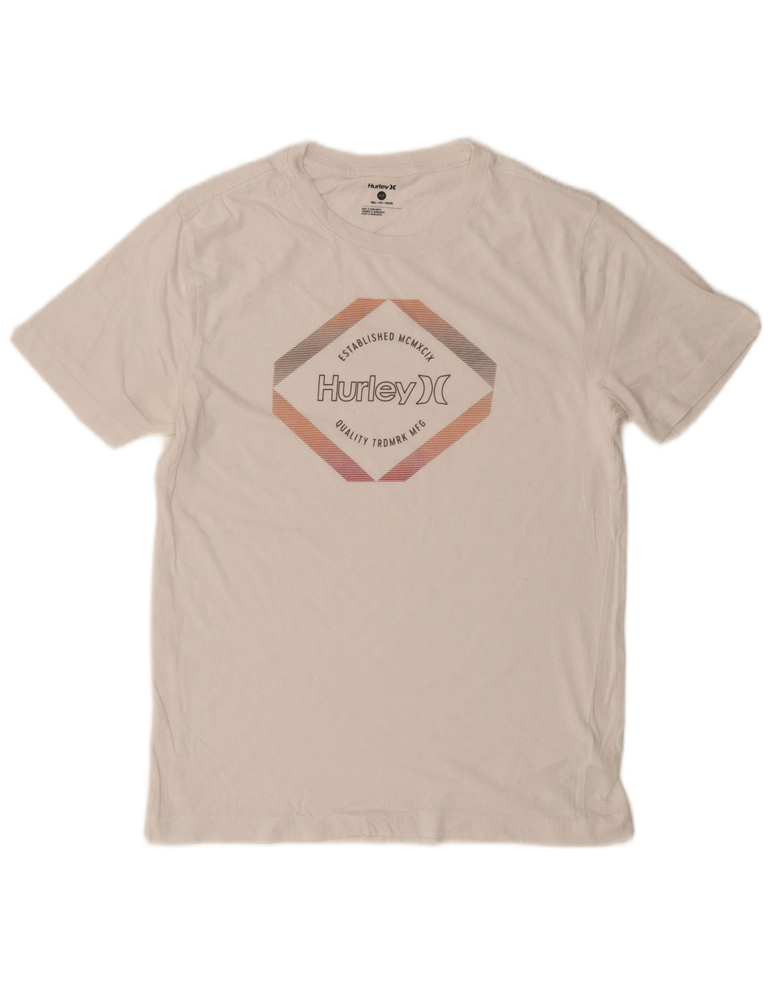 T-shirt grafica da uomo Hurley Top Small in cotone bianco
