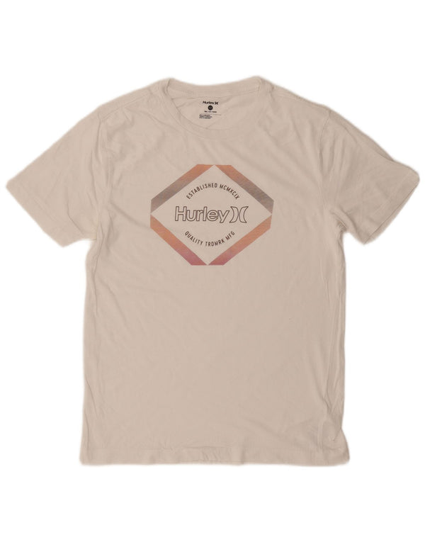 T-shirt grafica da uomo Hurley Top Small in cotone bianco