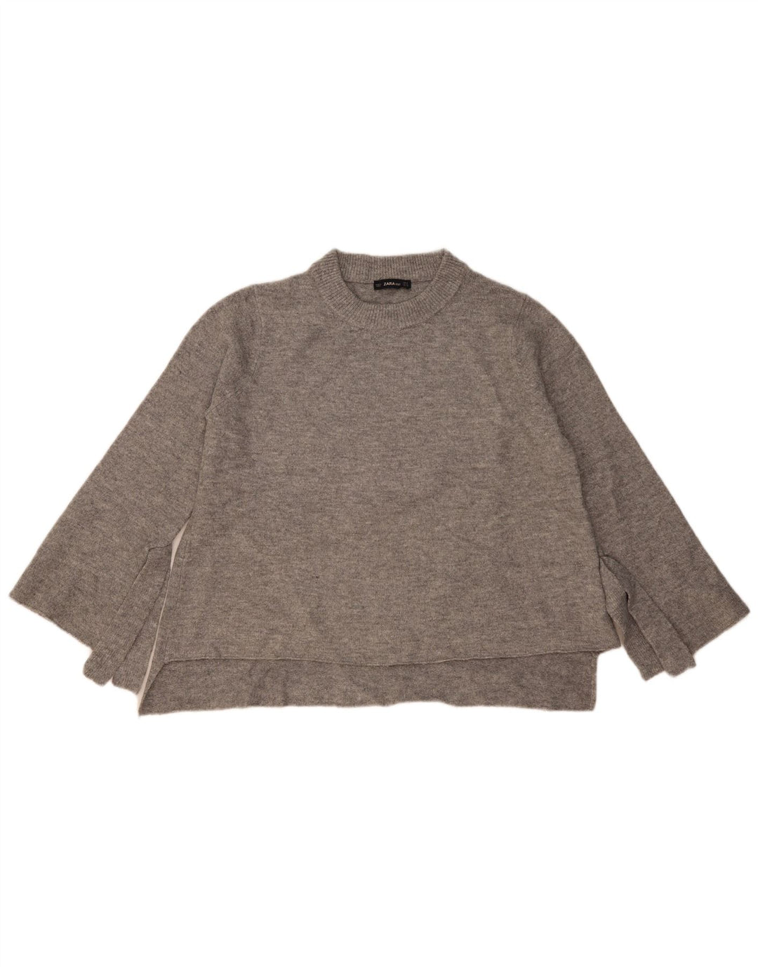 Maglione maglione girocollo oversize da donna Zara UK 14 Grigio medio screziato