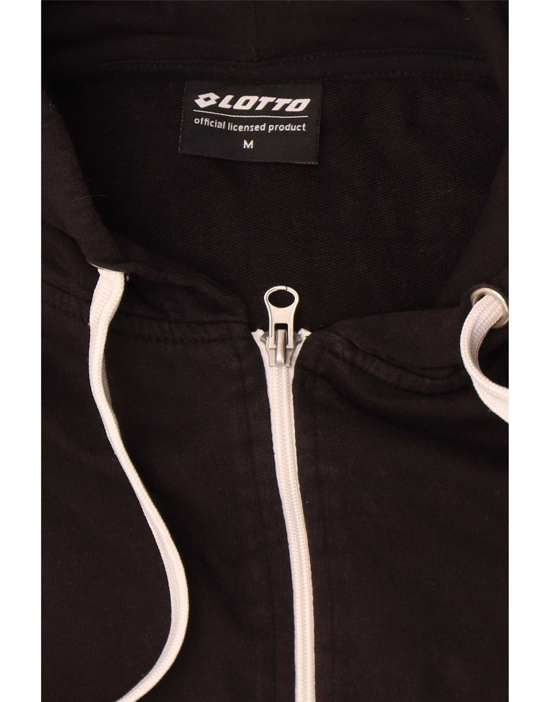 Maglione con cappuccio e zip da uomo Lotto in cotone nero medio