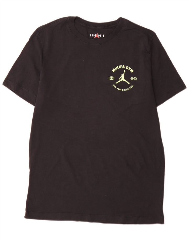 T-shirt grafica regolare da uomo Jordan, top in cotone nero medio, sportivo
