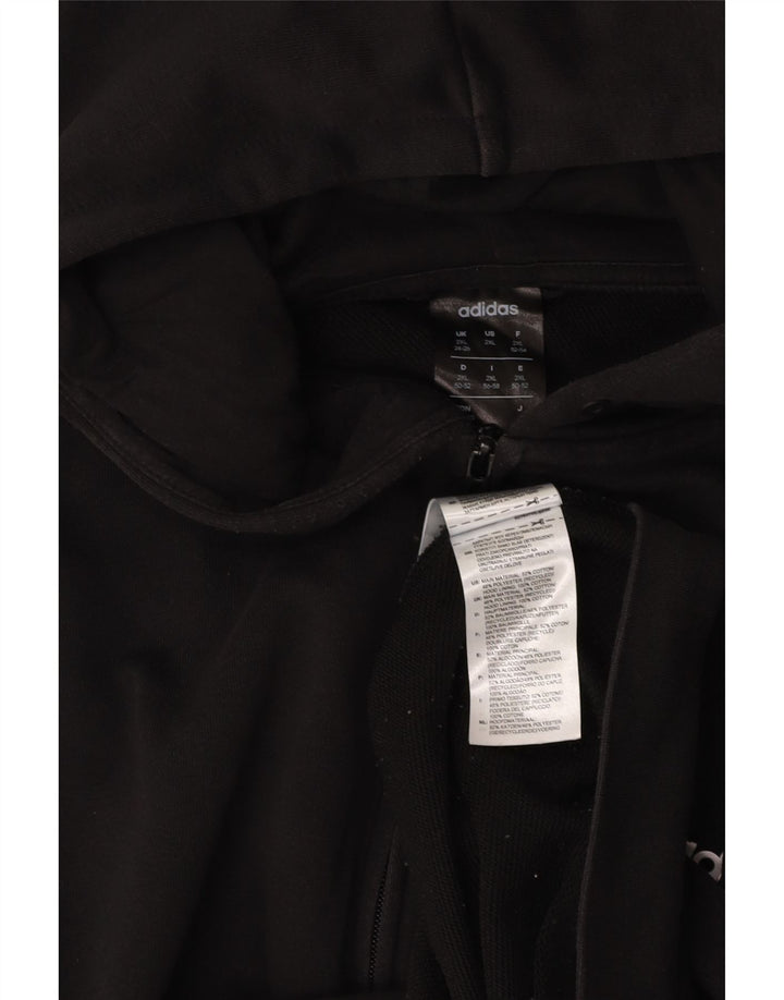 Maglione con cappuccio e zip oversize da donna ADIDAS UK 24/26 2XL Cotone nero
