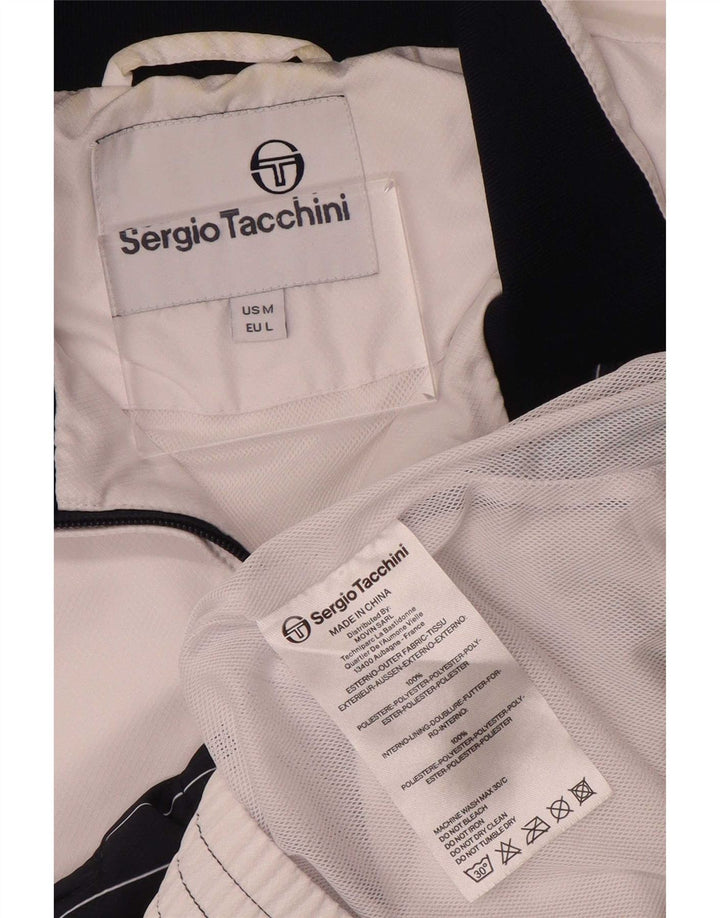 Giacca da tuta da uomo Sergio Tacchini color block bianco medio