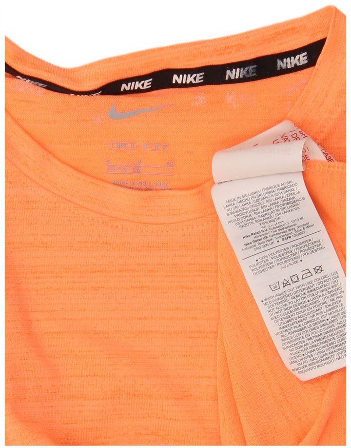 T-shirt Nike da bambino Dri Fit, 8-9 anni, piccola, in poliestere a righe arancioni