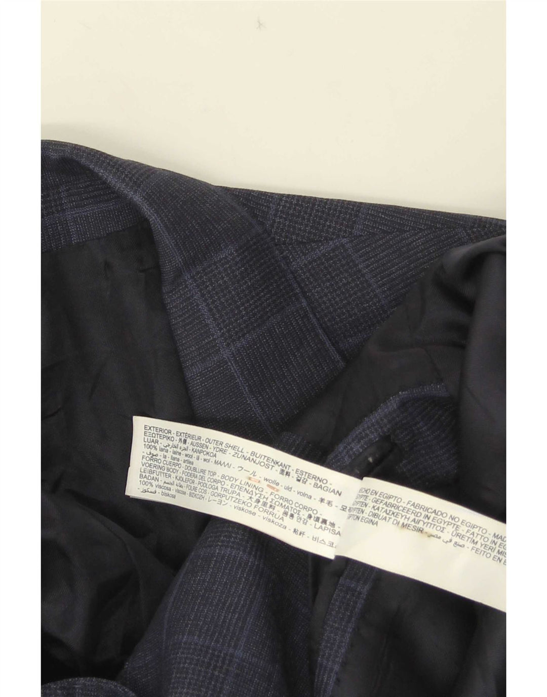 Giacca blazer da uomo a 2 bottoni Massimo Dutti EU 40 lana media a quadri blu navy