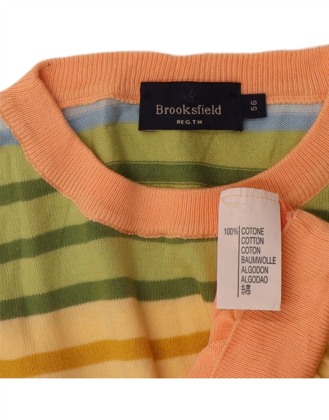 Maglione maglione girocollo da uomo Brooksfield IT 56 XL a righe multicolore