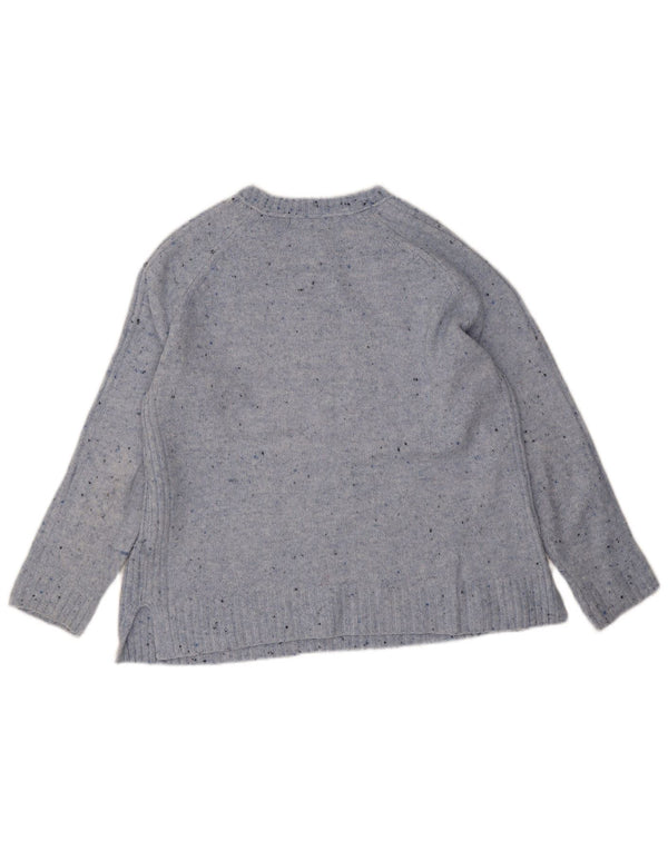 Maglione maglione con scollo a barca da donna Marks & Spencer UK 14 Blu medio screziato