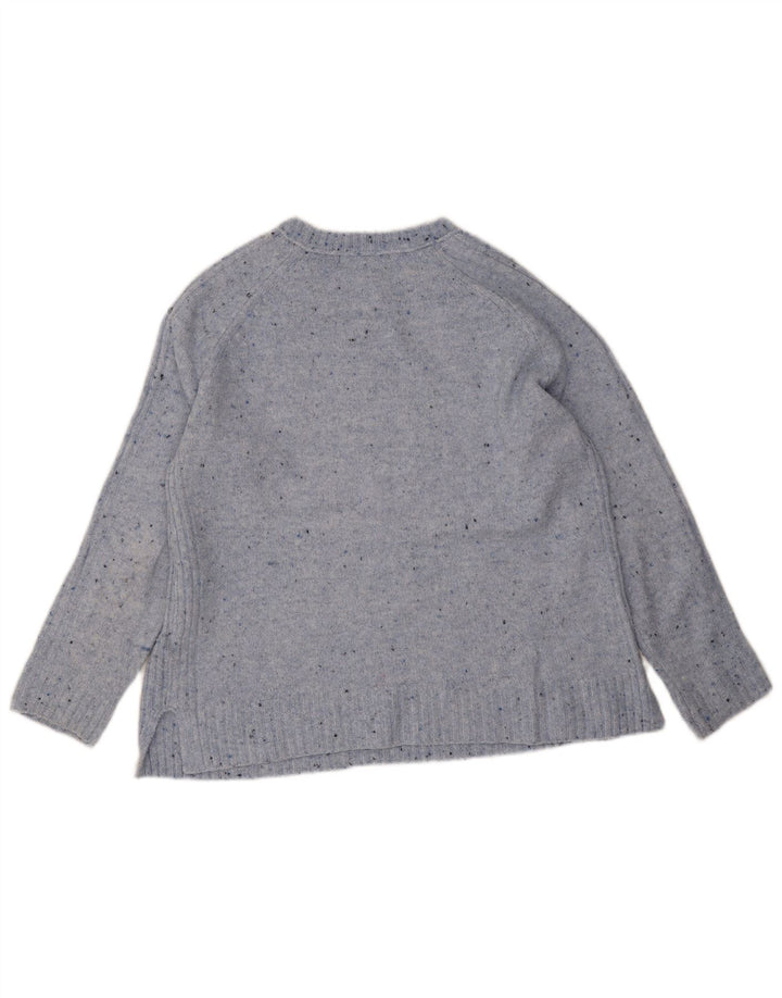 Maglione maglione con scollo a barca da donna Marks & Spencer UK 14 Blu medio screziato