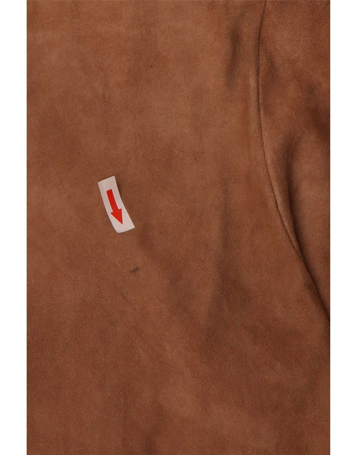 Giacca in pelle scamosciata da donna Bruno Magli UK 14 grande marrone