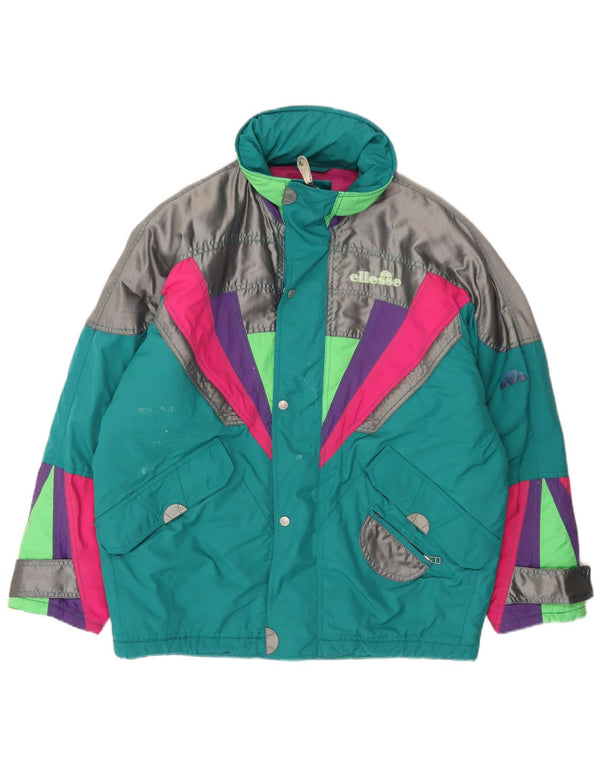 Giacca da sci con cappuccio da uomo Ellesse UK 44 2XL Verde Colourblock