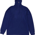CONTE OF FLORENCE Mens Zip Neck Fleece Jumper Medium Navy Blue Polyester Vintage Conte of Florence and Second-Hand Conte of Florence from Messina Hembry 