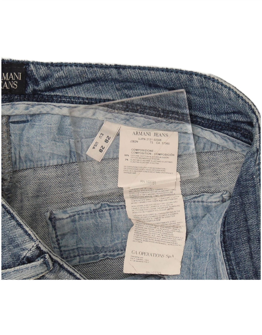 Jeans skinny da donna Armani W28 L30 cotone blu