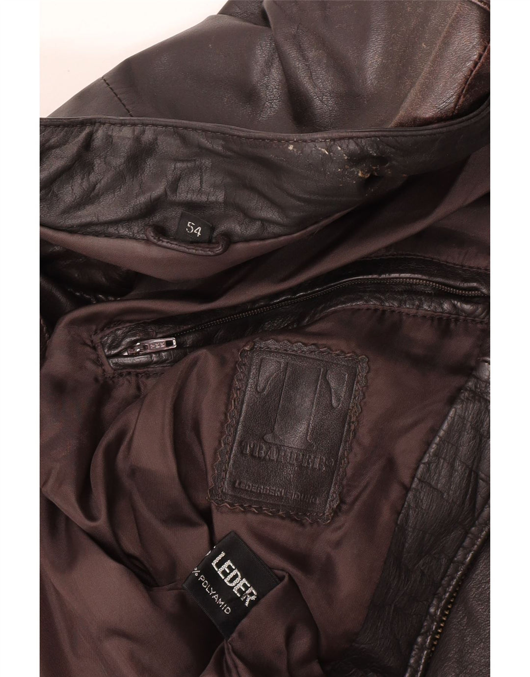 Giacca in pelle da uomo Trapper IT 54 2XL Pelle marrone