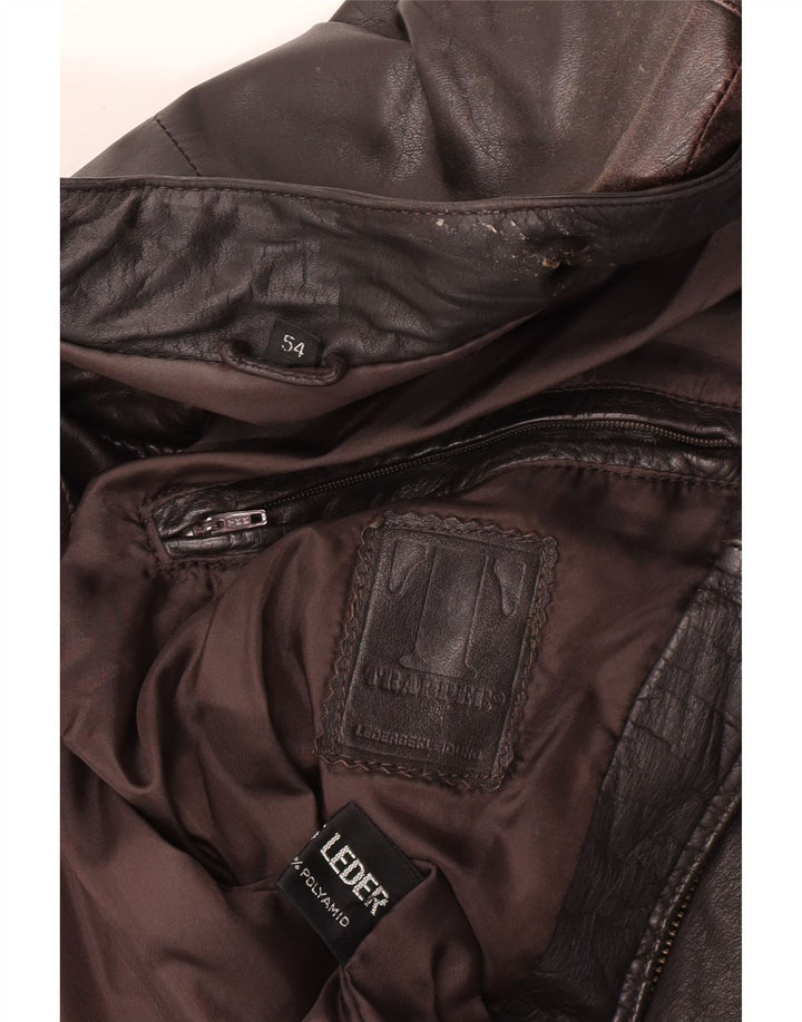 Giacca in pelle da uomo Trapper IT 54 2XL Pelle marrone