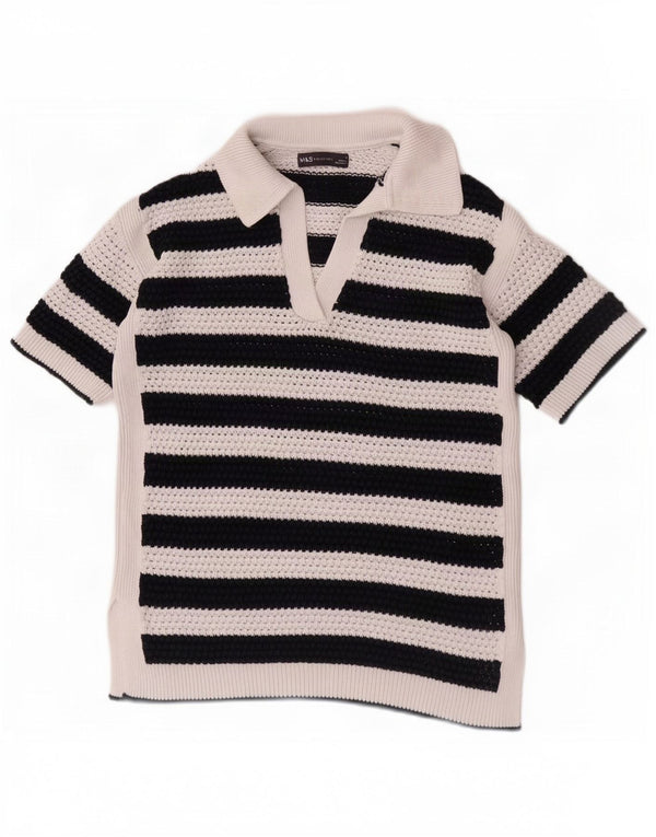 Marks & Spencer Maglione da donna a maniche corte con collo a polo UK 10 Small Na