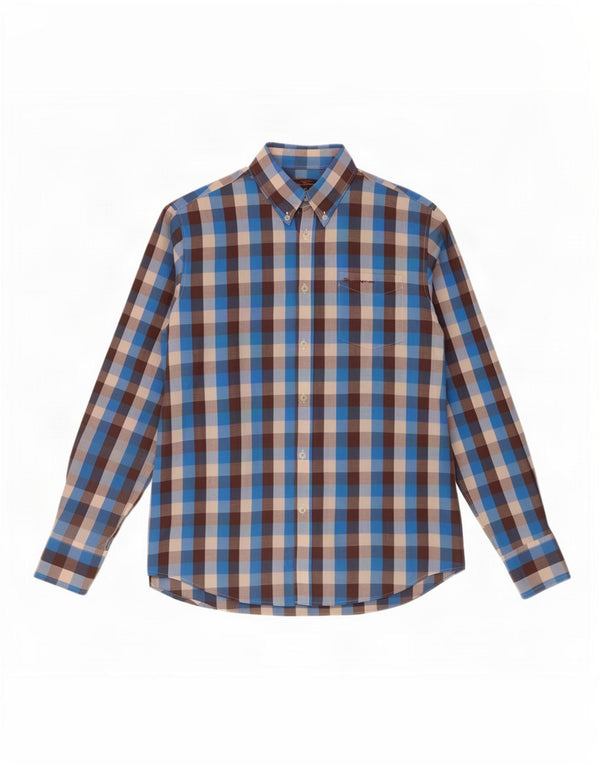 Camicia da uomo Ben Sherman XL in cotone a quadretti blu