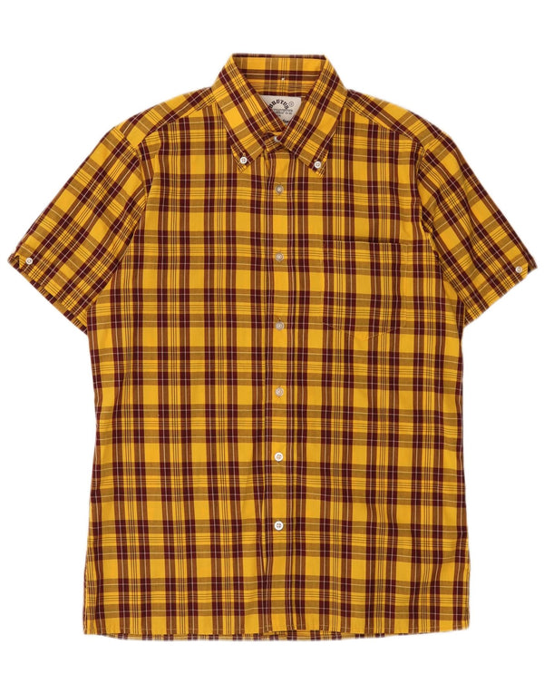 Camicia da uomo a maniche corte Dr Martens in poliestere a quadri giallo medio