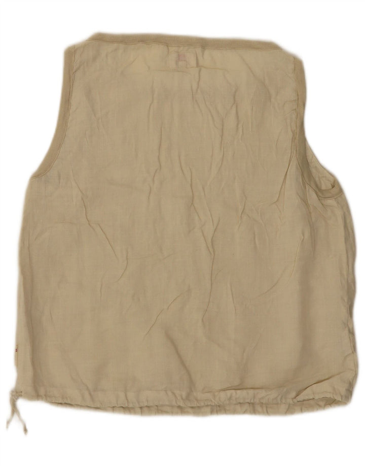 Top Blusa Senza Maniche Donna Superga IT 48 XL Lino Beige