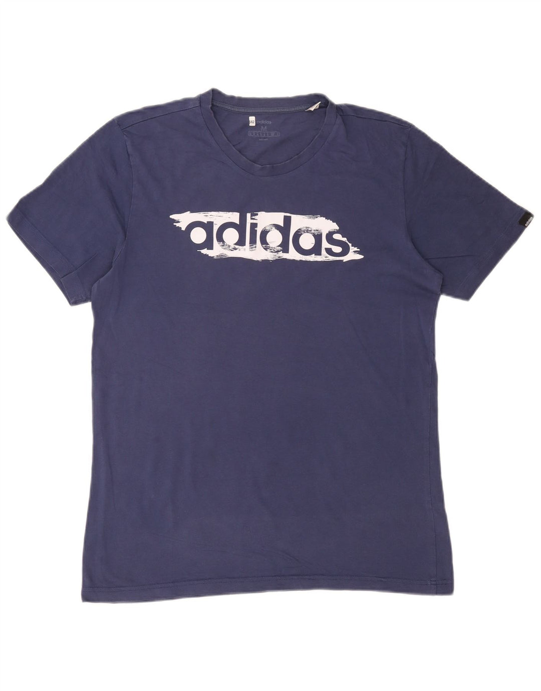 T-shirt grafica da uomo Adidas Top in cotone blu navy medio