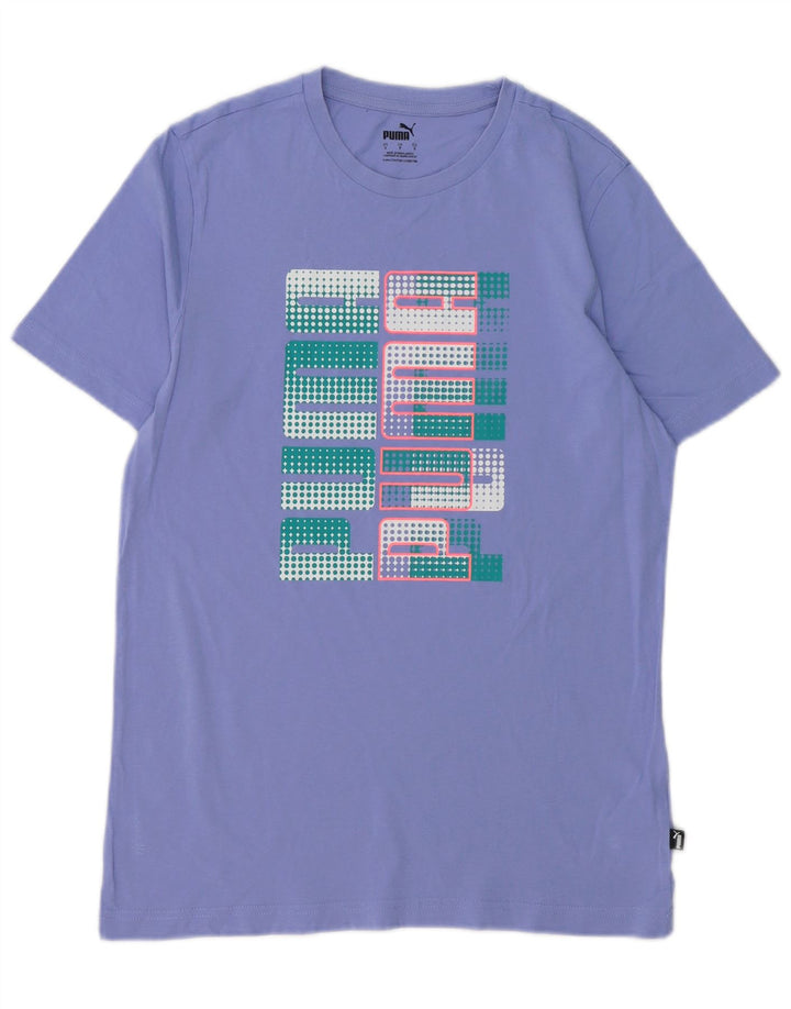 T-shirt grafica da uomo Puma Top Small in cotone viola