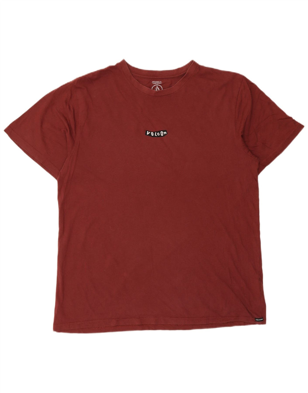 T-shirt da uomo Volcom Modern Fit, taglia grande, in cotone bordeaux