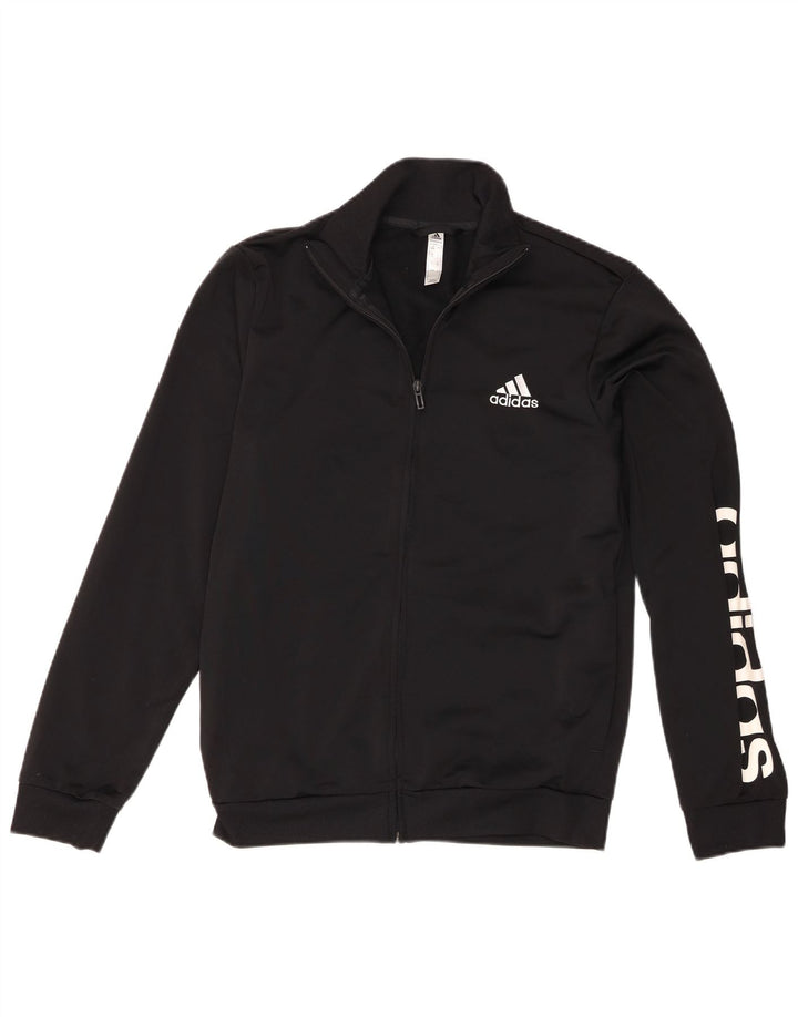 Giacca da tuta grafica da uomo Adidas UK 38/40 poliestere nero medio