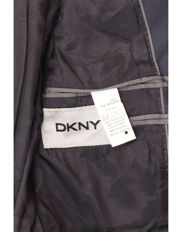 Giacca blazer da uomo a 2 bottoni Dkny UK 38 media lana blu navy