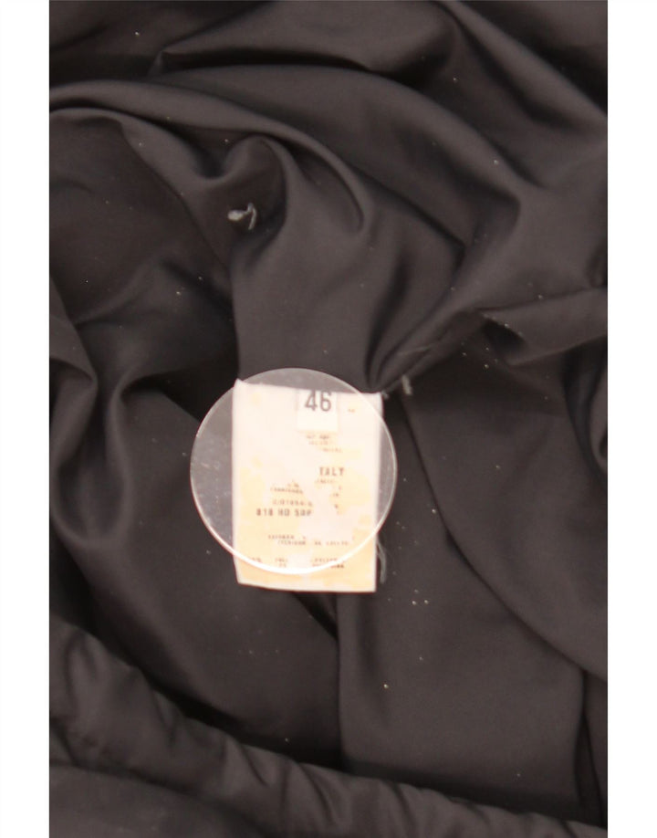 Cappotto imbottito oversize con cappuccio da donna vintage IT 46 Large nero in poliammide
